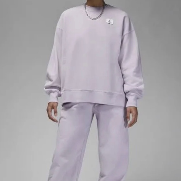 Women's Jordan Flight Fleece Crewneck Oversized Large NWT Purple - Picture 3 of 10